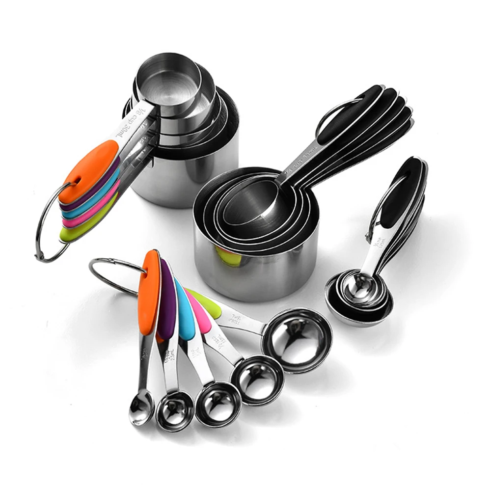 Kitchen Baking Kit - 5/10Pcs 스테인레스 스틸 측정 컵과 숟가락