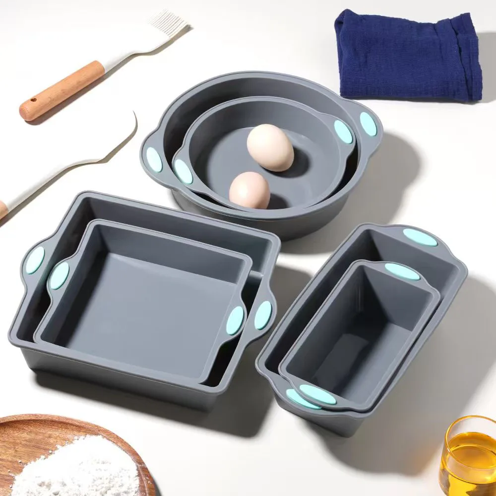 Kitchen Baking Tray - 회색 내열성 실리콘 케이크 몰드 팬
