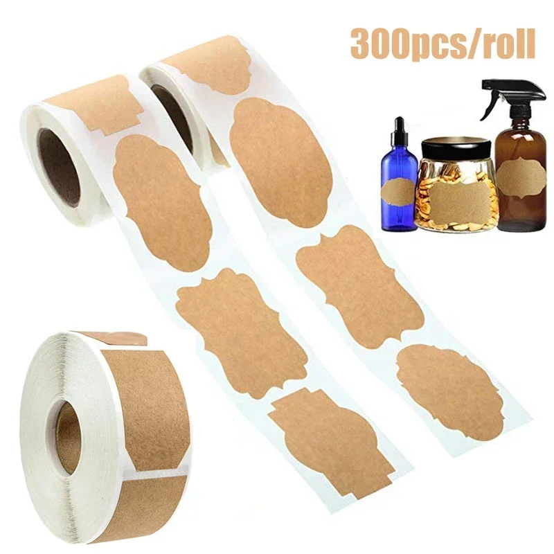 Kitchen.Baking Labels - 300Pcs 크래프트 스티커 필기 편의 스티커