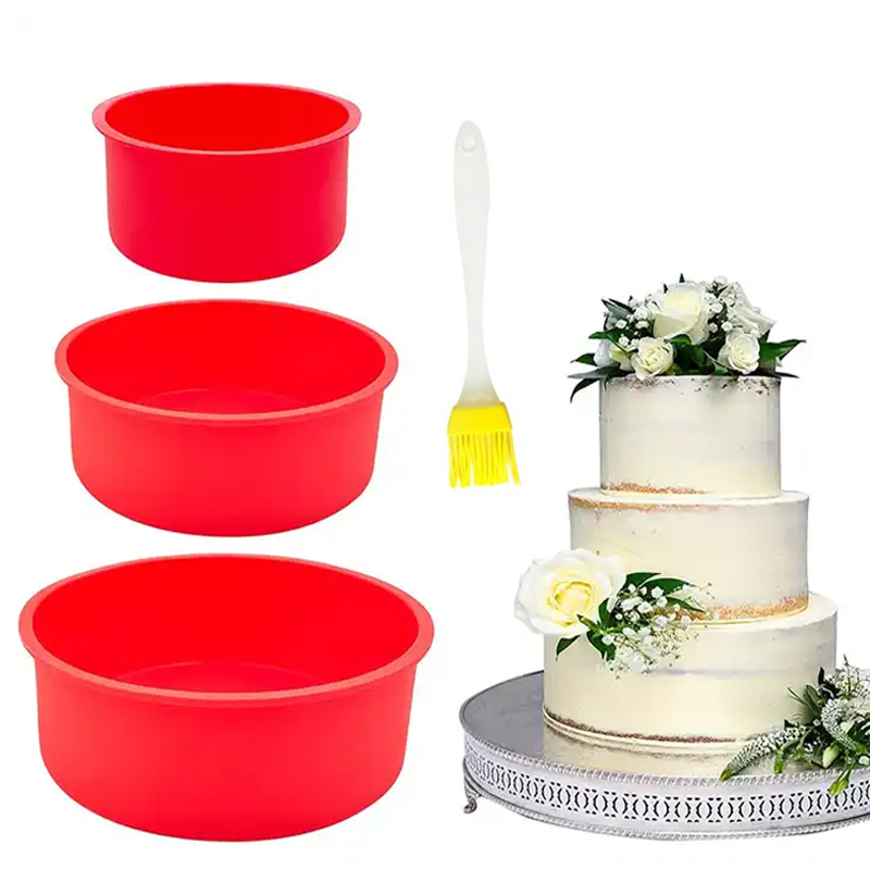 Springform Pan Set - 라운드 실리콘 케이크 팬 베이킹 몰드,