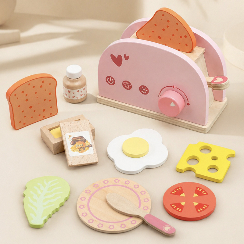 Kitchen Baking Game - 원목 주방놀이 세트 빵 굽기 인형의