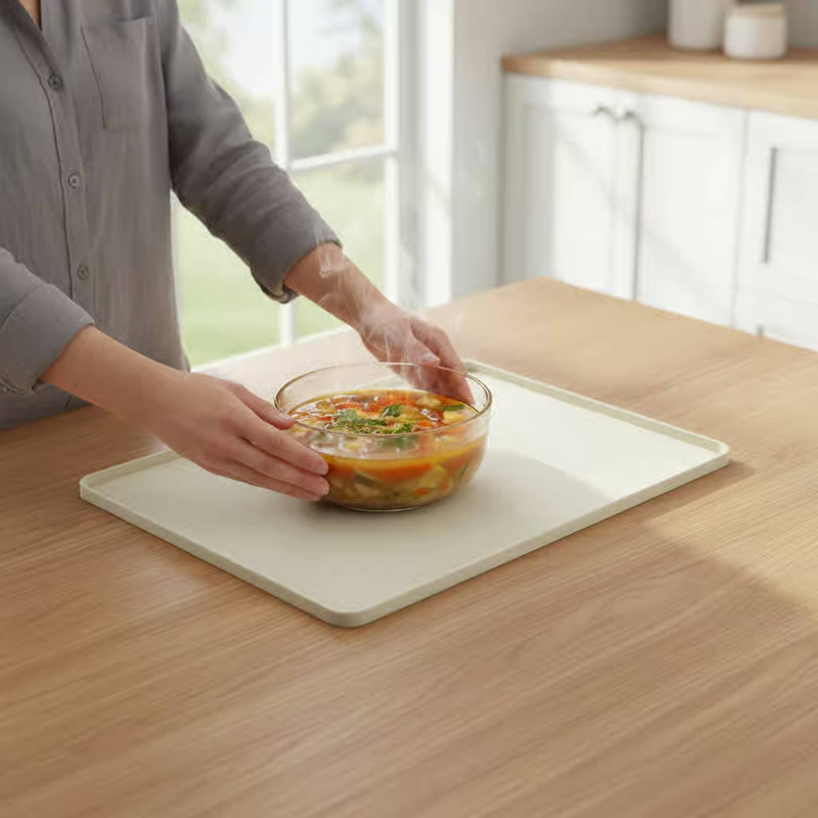 Kitchen Baking Tray - 실리콘 전자레인지 상단 매트, 유연한 전자레인지