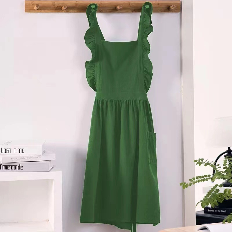 1PC 프랑스 목가적 꽃집 예술적 코튼 린넨 빈티지 앞 - Kitchen For Baking 리뷰 및 가격