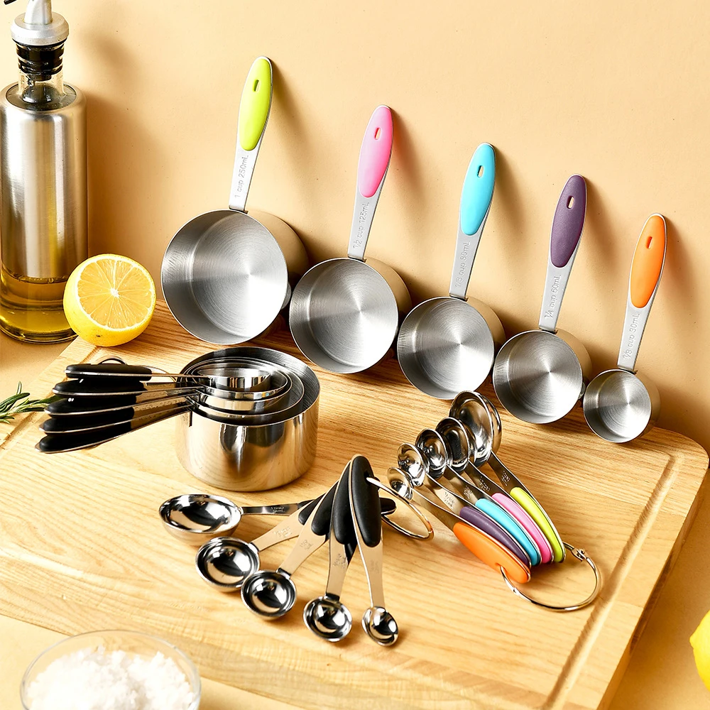 5/10Pcs 스테인레스 스틸 측정 컵과 숟가락 세트  - Kitchen Baking Kit 리뷰 및 가격