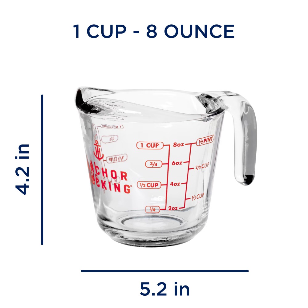 2팩 유리 계량컵 세트, 손잡이와 주둥이가 있어 액체  - Kitchen For Baking 리뷰 및 가격