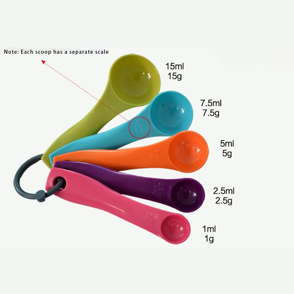 컬러풀 소금 오일 스푼 5 개 1/2.5/5/7.5/1 - Kitchen Baking Kit 리뷰 및 가격