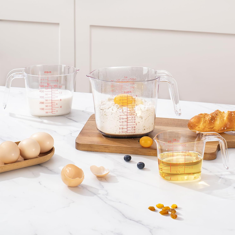1컵, 2컵, 4컵 투명 네스팅 계량컵 세트 플라스틱  - Kitchen Baking Kit 리뷰 및 가격