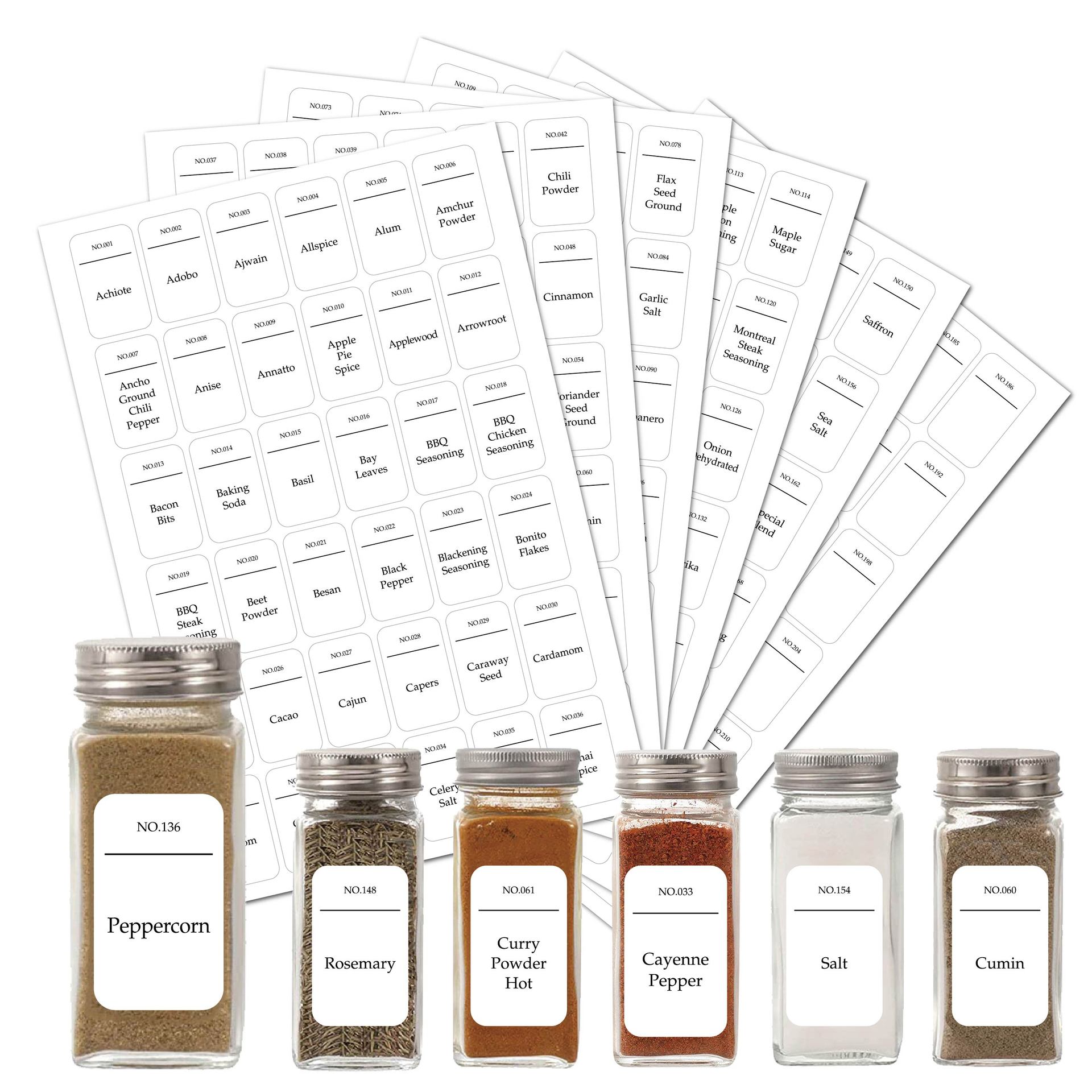 216개 주방 양념병 라벨 스티커 번호 매겨진 자가 접 - Kitchen.Baking Labels 리뷰 및 가격