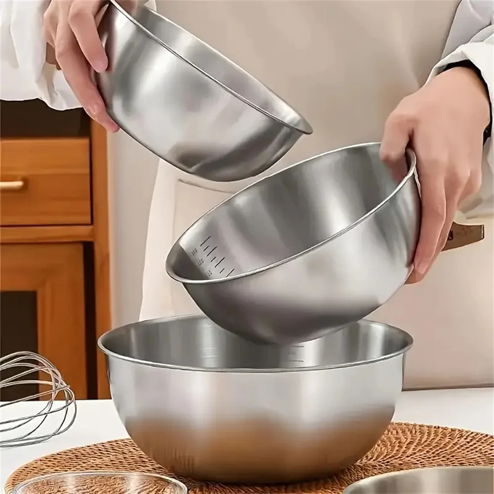 1-3 스테인리스 스틸 볼 세트(저울 포함) - 요리, - Kitchen Baking Kit 리뷰 및 가격