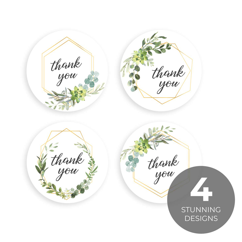 500pcs 감사합니다 롤 스티커 녹색 식물 라운드 접 - Kitchen.Baking Labels 리뷰 및 가격