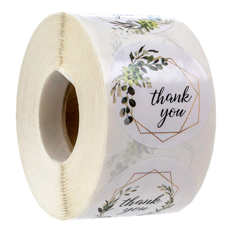 500pcs 감사합니다 롤 스티커 녹색 식물 라운드 접 - Kitchen.Baking Labels 리뷰 및 가격