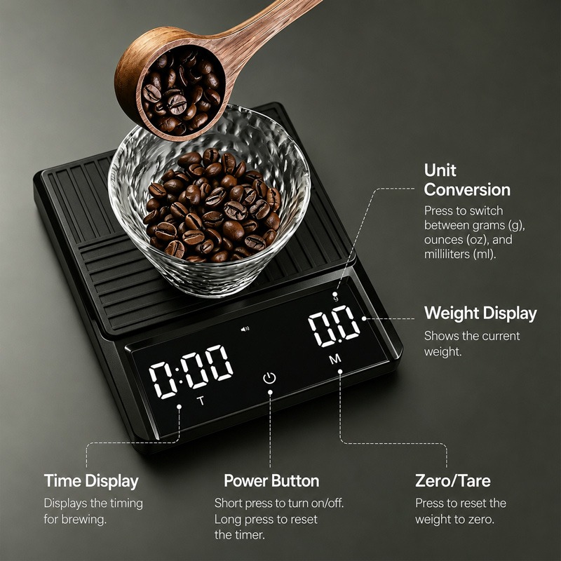전문가용 푸어오버 커피 스케일 0.1g 정밀도 스마트  - Kitchen Scale Precise 리뷰 및 가격